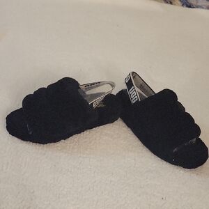 UGG Black Fluffy Slides